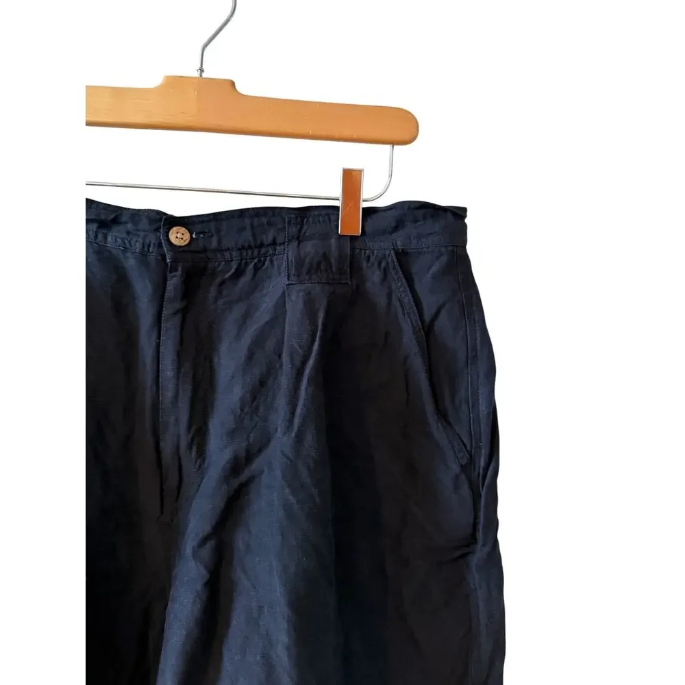 Tommy Bahama Silk & Linen Blend Shorts Navy Blue 36